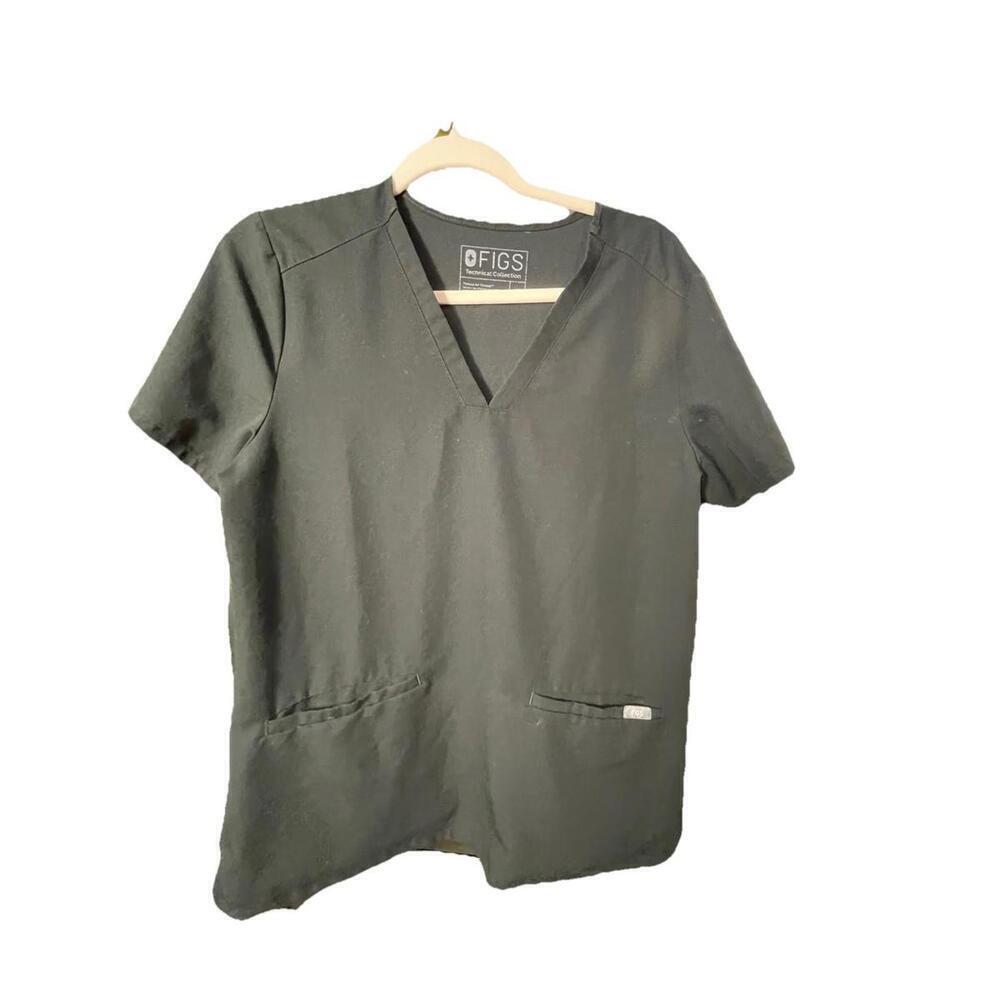 Figs Technical Collection Scrub Top Women's Size Medium Black
